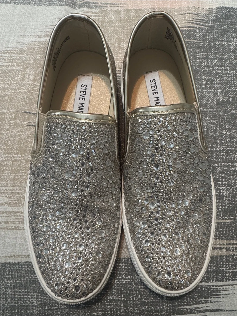 Steve Madden Women's Gold Crystal Slip-On Sneakers